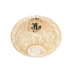 Lindby Solvira loftlampe, bambusflet, rund
