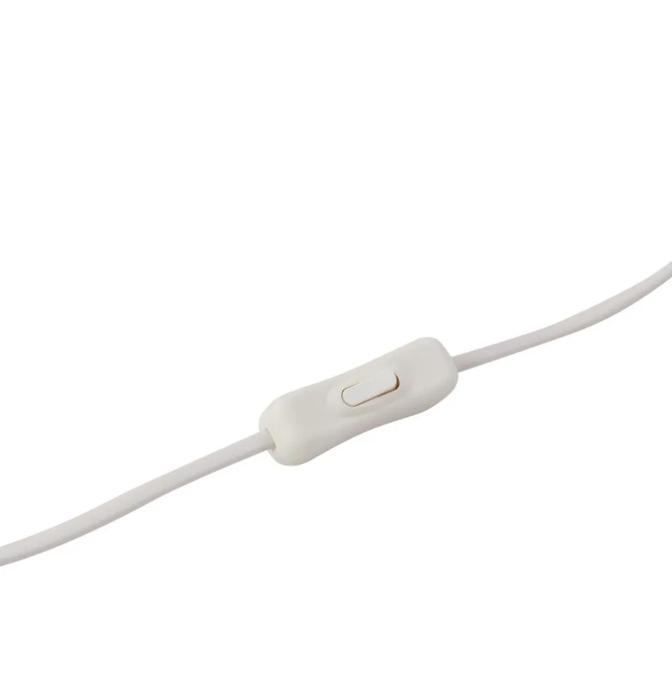 Lindby Sorscha bordlampe, hvid, jern, Ø 26 cm