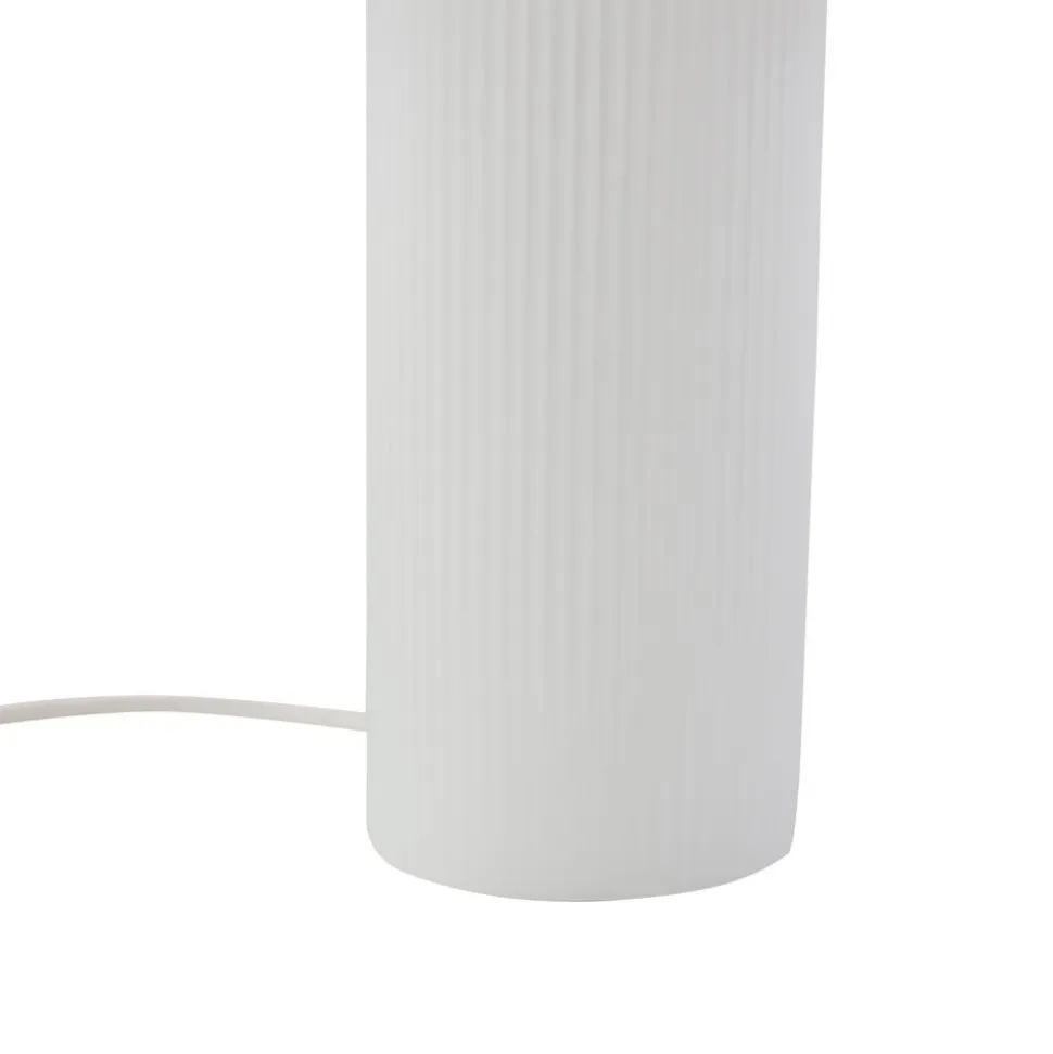 Lindby Sorscha bordlampe, hvid, jern, Ø 26 cm