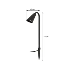 Lindby Sorvete lampe med jordspyd, sort, metal, højde 62 cm