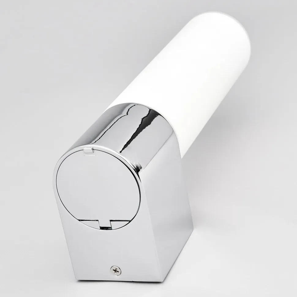 Lindby spejllampe Melike, 27 cm, krom, IP44, stikkontakt