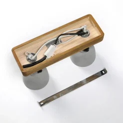 Lindby Spot Mitis, 30 cm, 2 lyskilder, grå, træ, beton, GU10