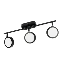 Lindby spot Neros, sort, 3-lys, 55 cm, CCT, jern