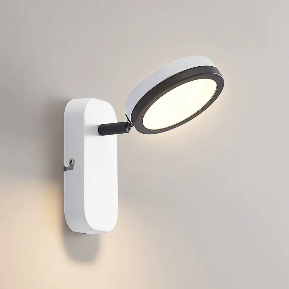 Lindby spot Vesim, hvid, 1-lys, 15 cm høj, jern