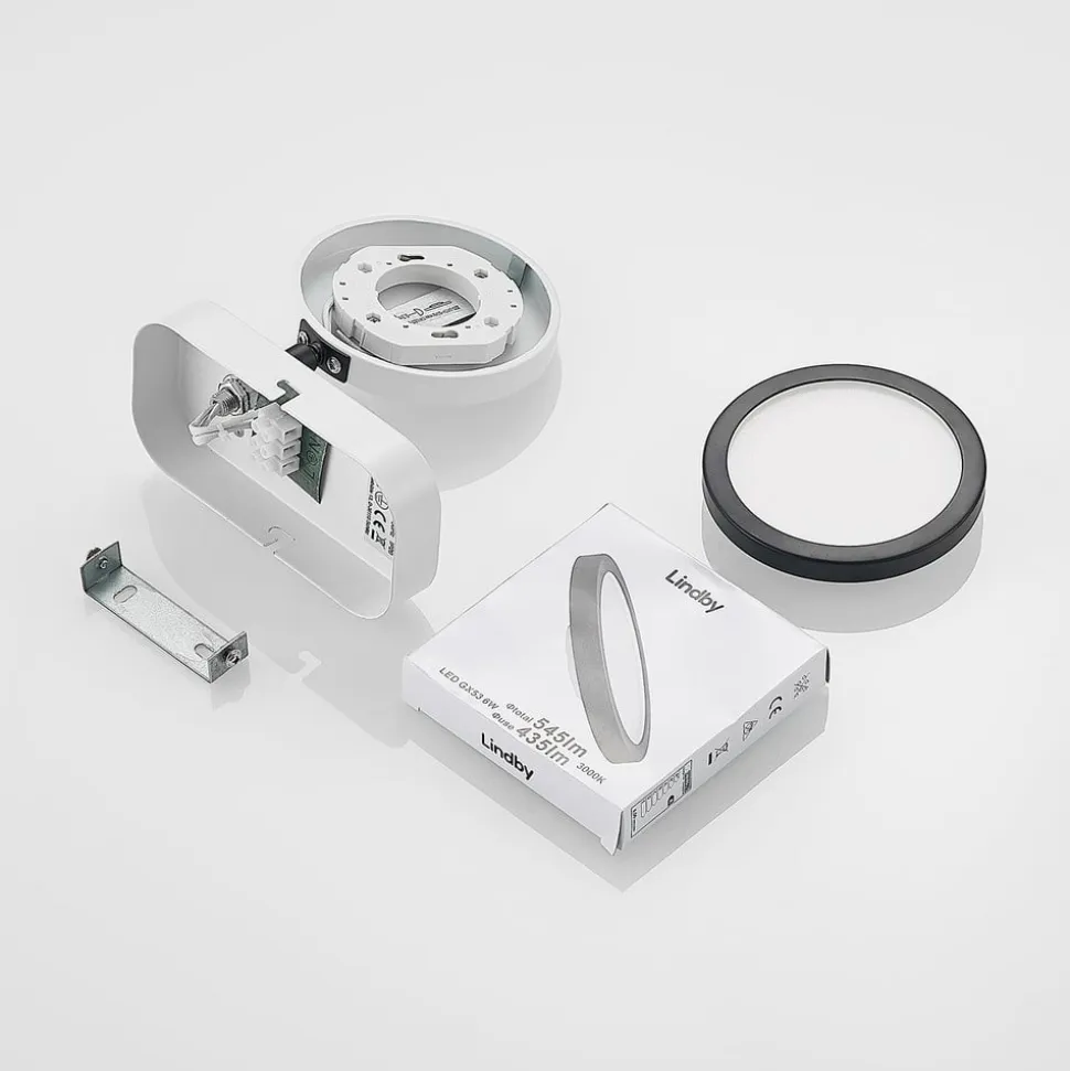 Lindby spot Vesim, hvid, 1-lys, 15 cm høj, jern