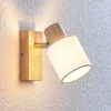 Lindby Spot Wanessa, træ, hvid, E14, 14 cm, justerbar