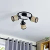 Lindby spot Yaelle, Ø 30 cm, 3 lyskilder, rattan, sort, E27