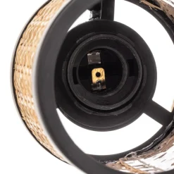 Lindby spot Yaelle, Ø 30 cm, 3 lyskilder, rattan, sort, E27