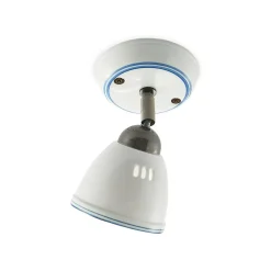 Lindby spotlight Eneas, højde 16 cm, hvid, 1 lyskilde, keramik