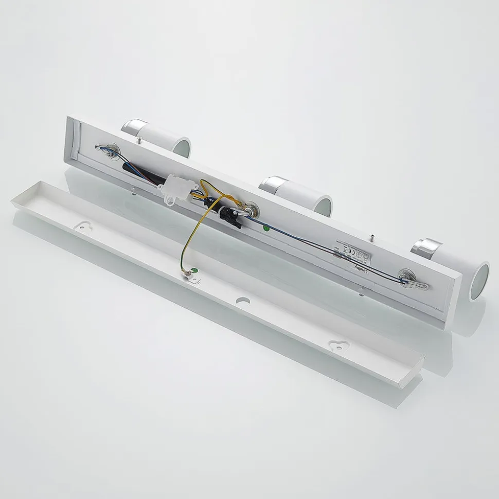 Lindby spotlight Kardo, 3 lyskilder, hvid, metal, IP44