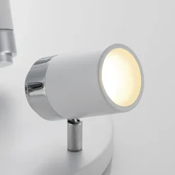 Lindby spotlight Kardo, roundel, 3 lyskilder, hvid, metal, IP44