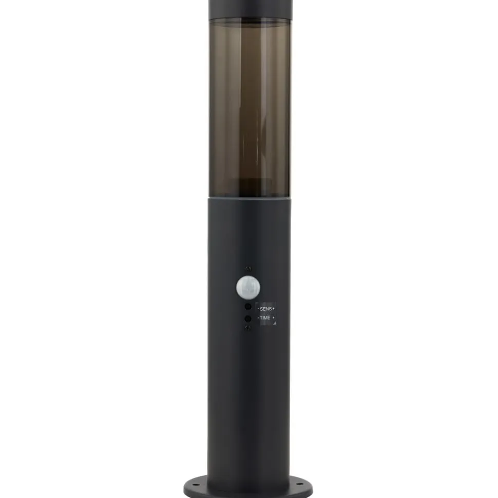Lindby Statius sokkellampe, antracit, jern, sensor, 45 cm