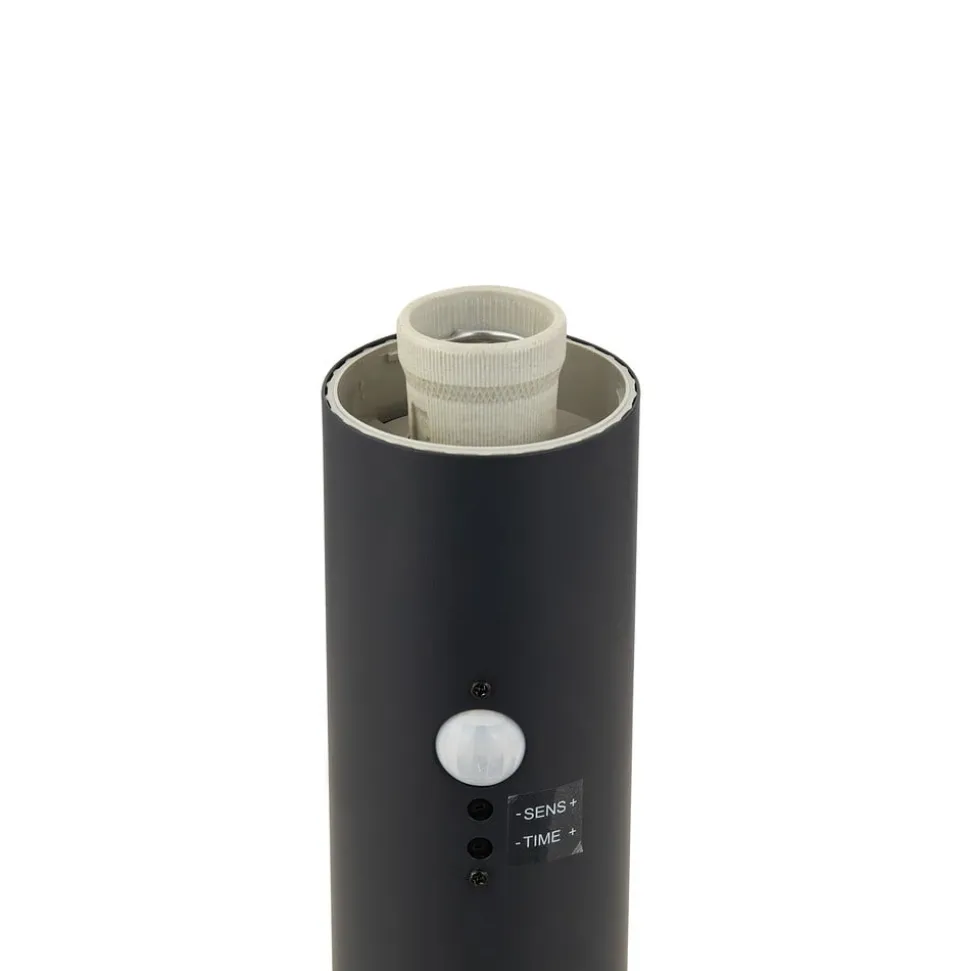 Lindby Statius sokkellampe, antracit, jern, sensor, 45 cm