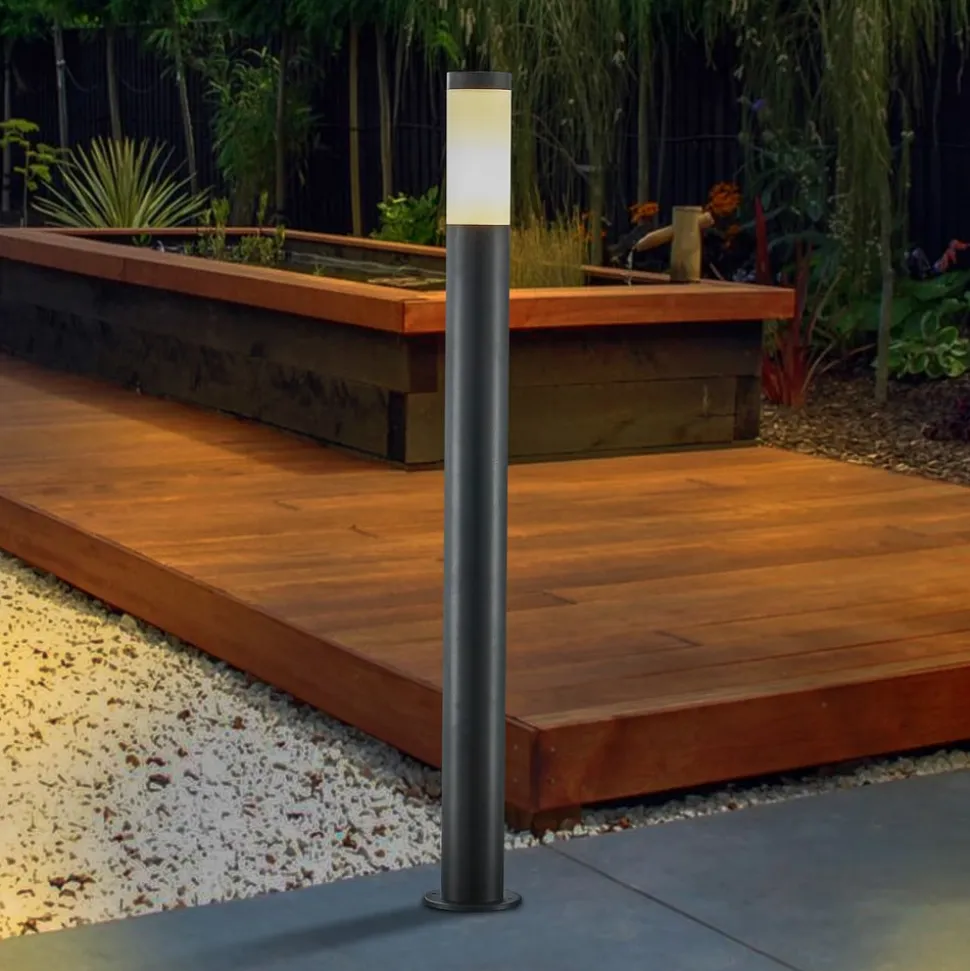 Lindby Statius vejlampe, antracit/opal, jern, 100 cm
