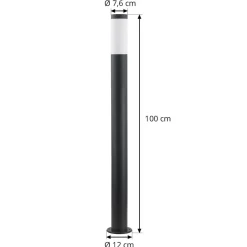 Lindby Statius vejlampe, antracit/opal, jern, 100 cm