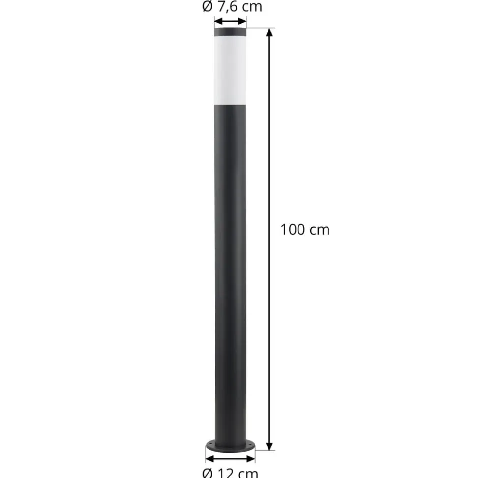 Lindby Statius vejlampe, antracit/opal, jern, 100 cm