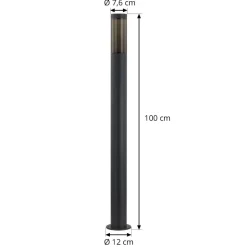 Lindby Statius vejlampe, antracit, jern, 100 cm