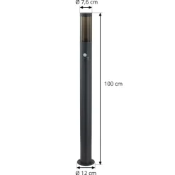 Lindby Statius vejlampe, antracit, jern, sensor