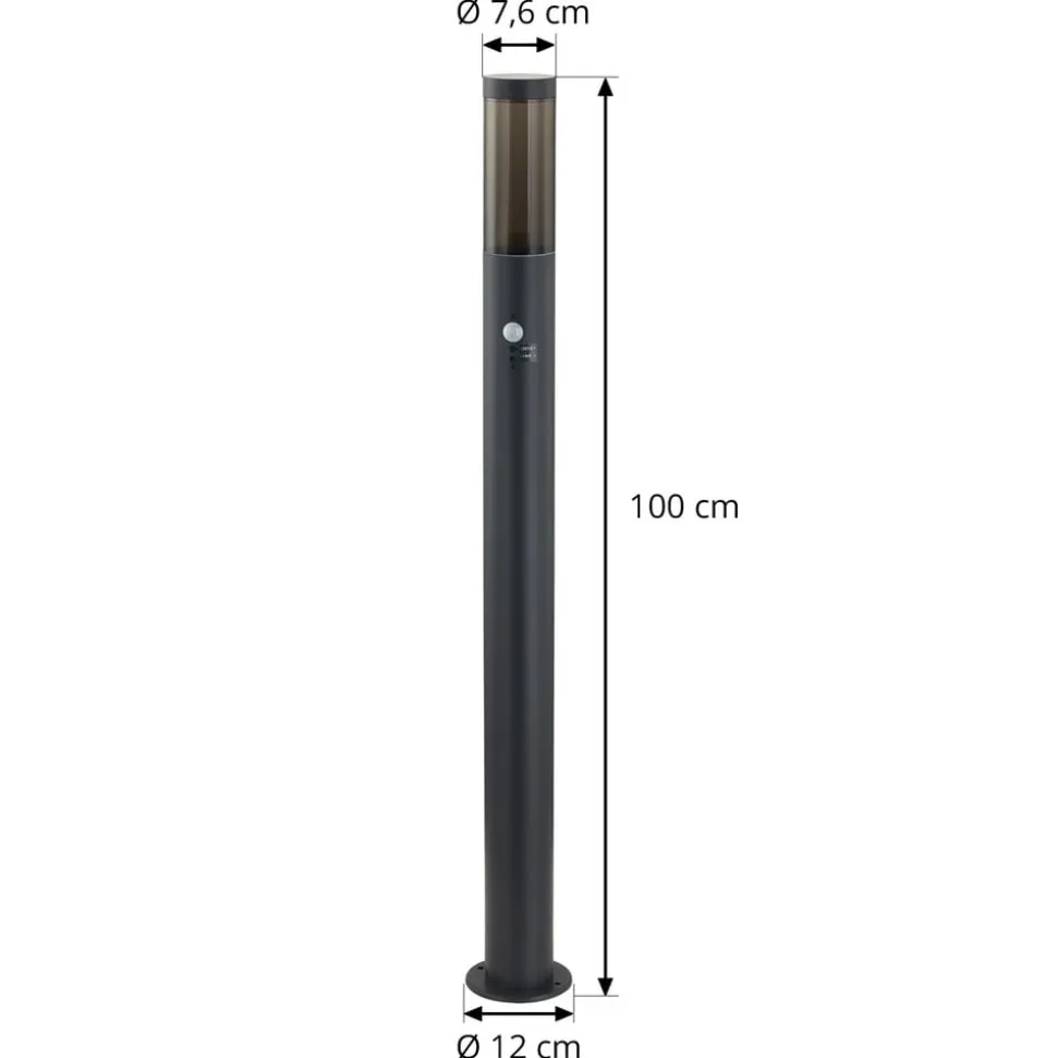 Lindby Statius vejlampe, antracit, jern, sensor