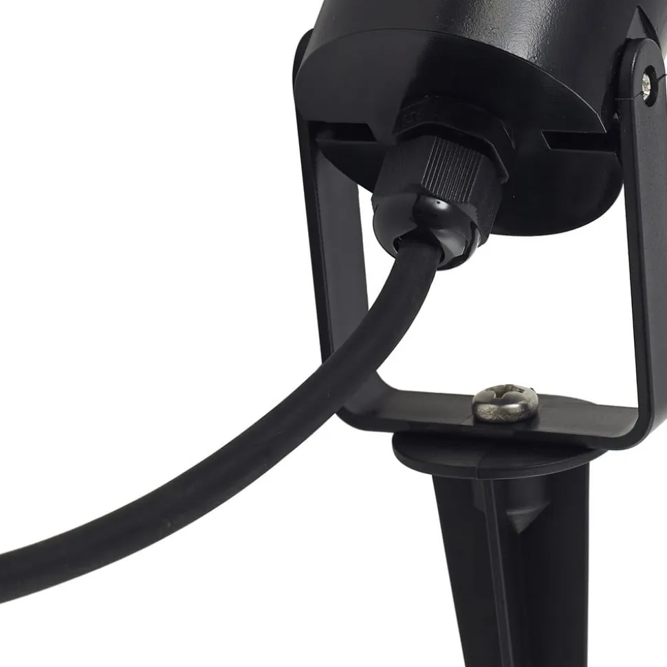 Lindby Thorgal lampe med jordspyd, Ø 6 cm, sort, sæt med 3 stk