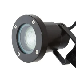 Lindby Thorgal lampe med jordspyd, Ø 9,8 cm, sort, sæt med 3 stk