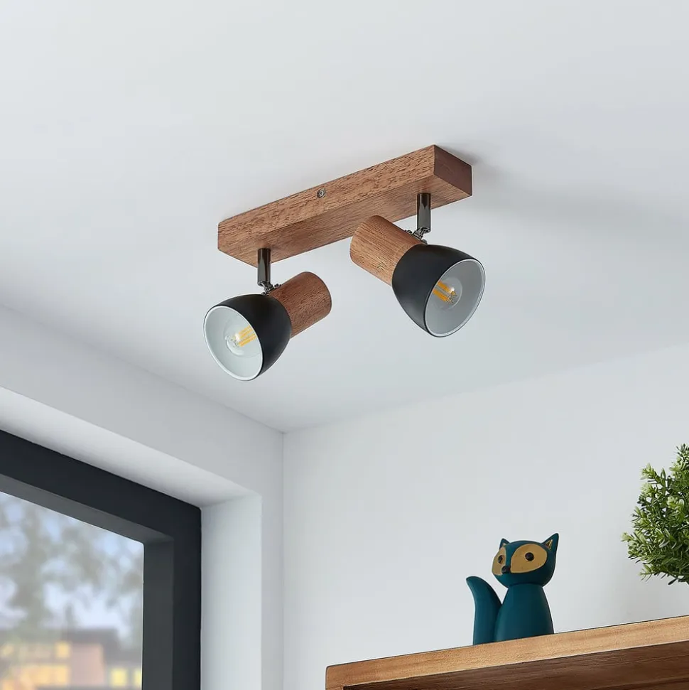 Lindby Tonja loftspot med træ, 2 lyskilder