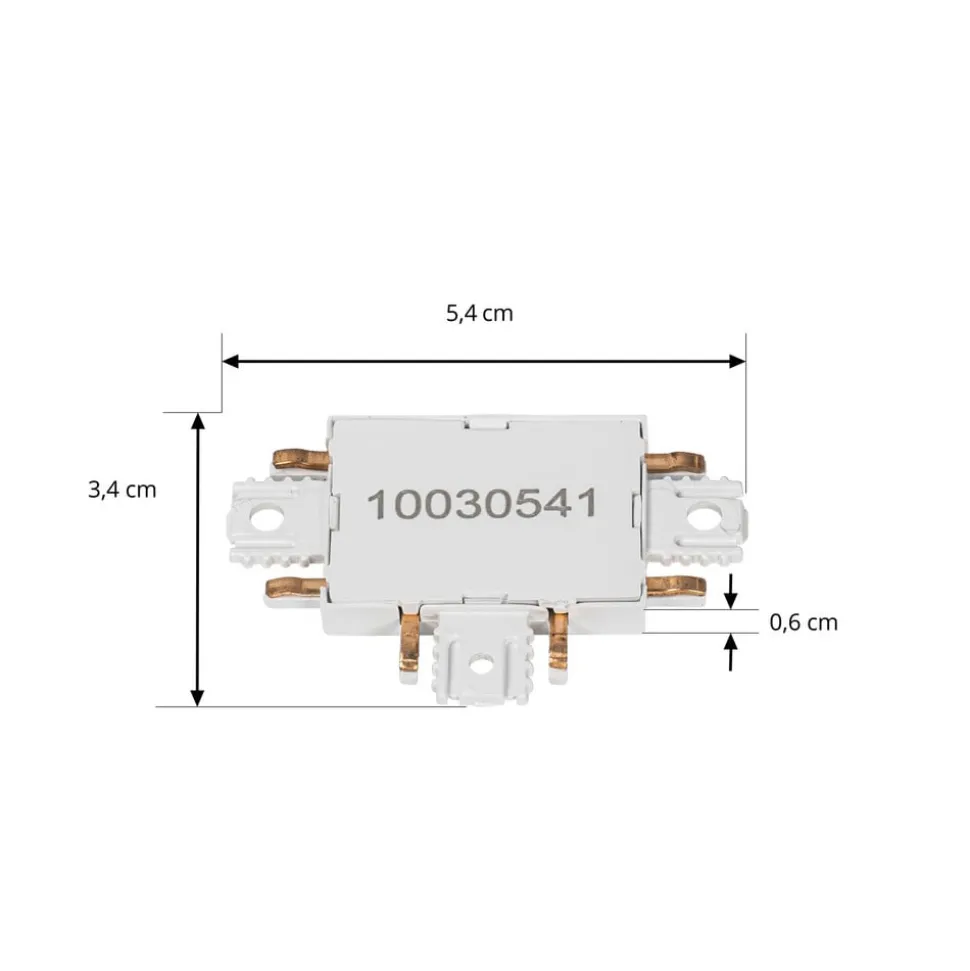 Lindby T-stik Lumaro, hvid, 5,4 cm, plast