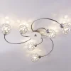 Lindby Tyron loftlampe, Ø 65 cm, krom, glas, metal