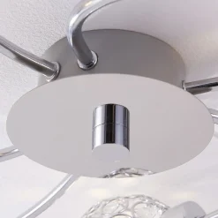 Lindby Tyron loftlampe, Ø 65 cm, krom, glas, metal