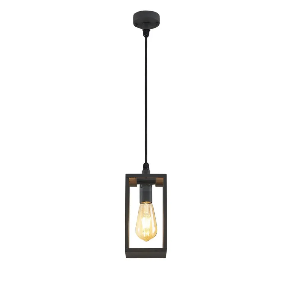 Lindby udendørs hængelampe Filimon, antracit, 22 cm, IP44, E27