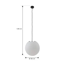 Lindby udendørs hængelampe Alea, hvid, plast, Ø 38 cm