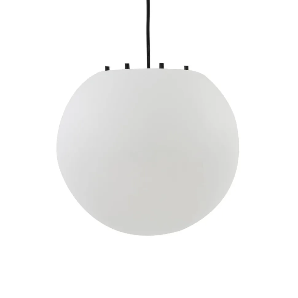 Lindby udendørs hængelampe Alea, hvid, plast, Ø 38 cm