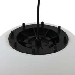 Lindby udendørs hængelampe Alea, hvid, plast, Ø 38 cm