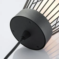 Lindby udendørs hængelampe Vajana, Ø 19 cm, sort, aluminium