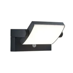 Lindby udendørs LED-væglampe Sherin, antracit, sensor, IP54
