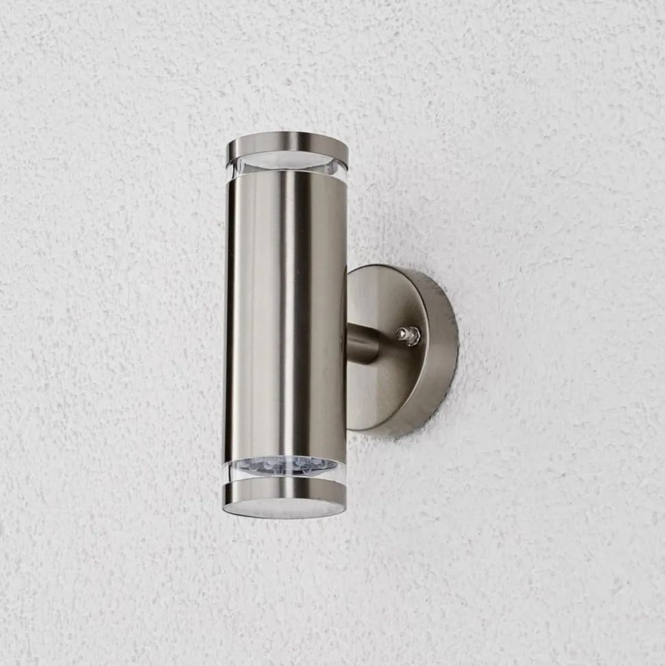 Lindby udendørs LED-væglampe Tiberius, stål, op/ned, IP44