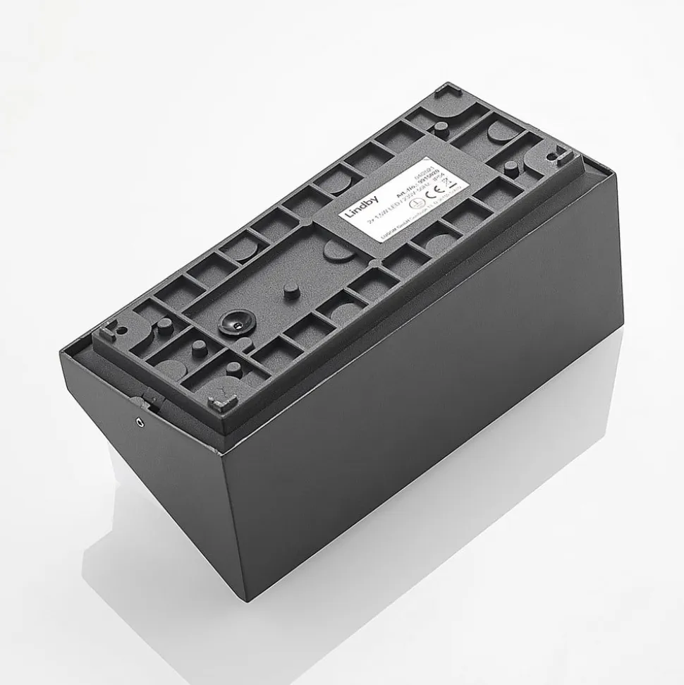 Lindby udendørs LED-væglampe Malim, 25 cm, antracit, IP65