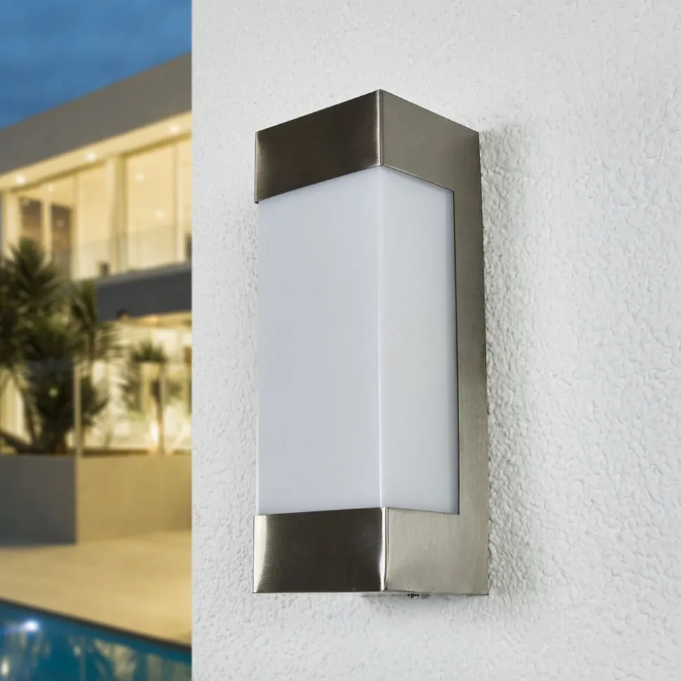 Lindby udendørs LED-væglampe Severina, stål, IP44