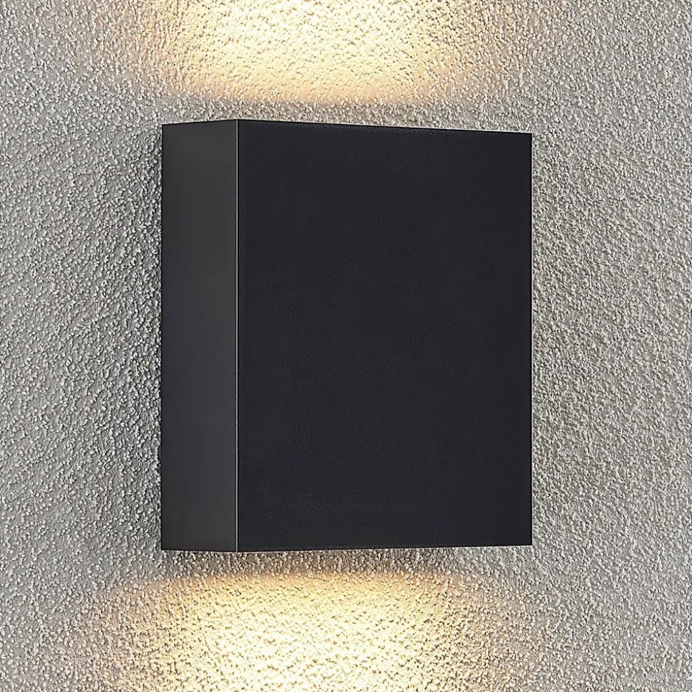 Lindby udendørs LED-væglampe Ugar, 13 cm, antracit, op/ned