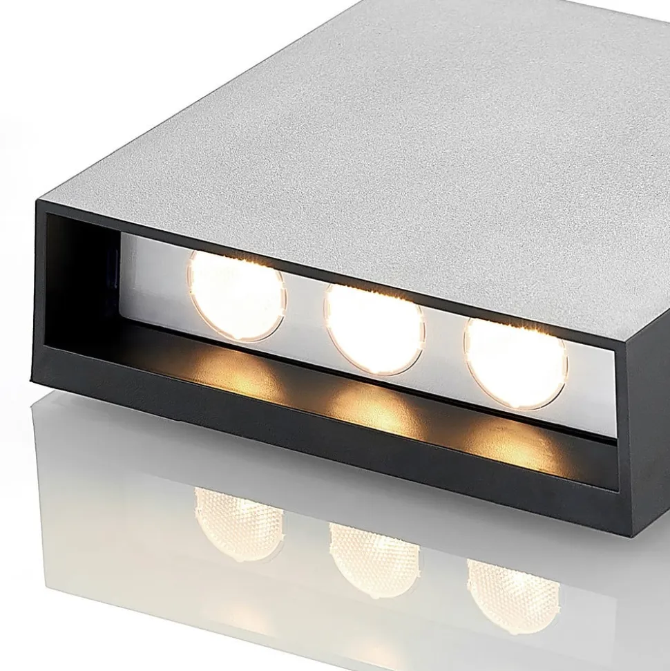 Lindby udendørs LED-væglampe Ugar, 13 cm, antracit, op/ned
