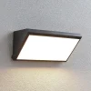 Lindby udendørs LED-væglampe Abby, sensor, IP65, mørkegrå