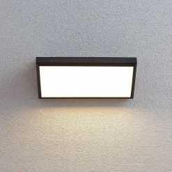 Lindby udendørs LED-væglampe Abby, sensor, IP65, mørkegrå