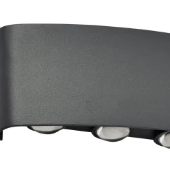 Lindby udendørs LED-væglampe Ithan, 5 lyskilder, antracit, metal
