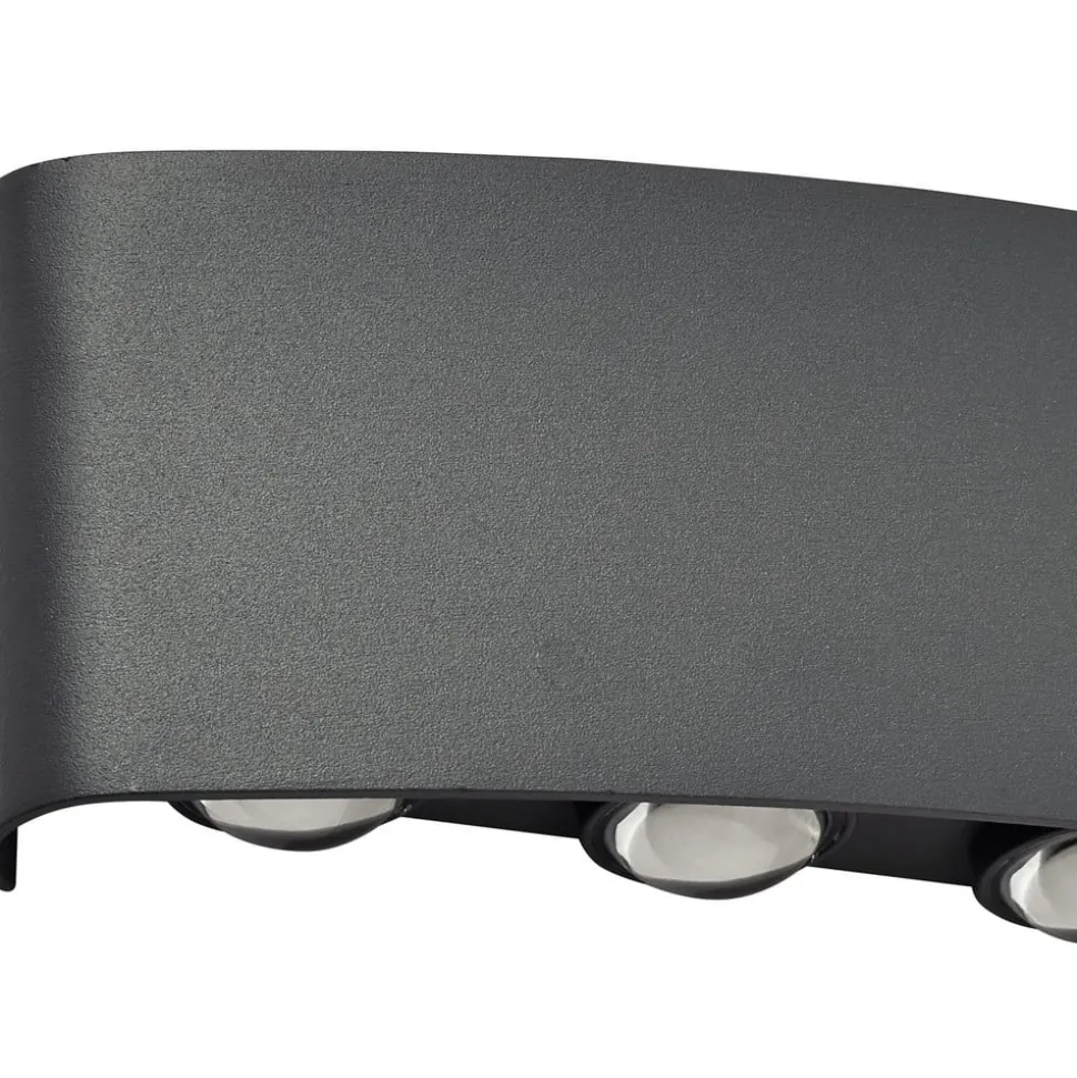 Lindby udendørs LED-væglampe Ithan, 5 lyskilder, antracit, metal