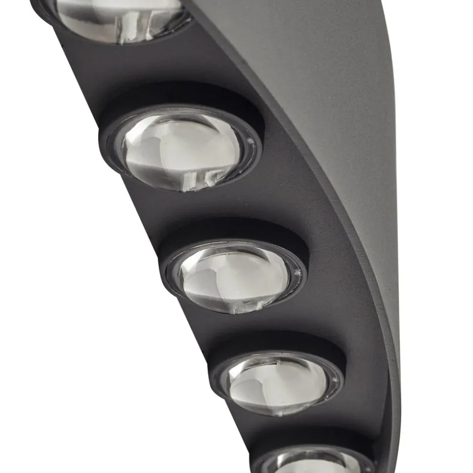 Lindby udendørs LED-væglampe Ithan, 5 lyskilder, antracit, metal