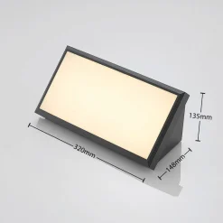 Lindby udendørs LED-væglampe Abby, grå, plast, IP65