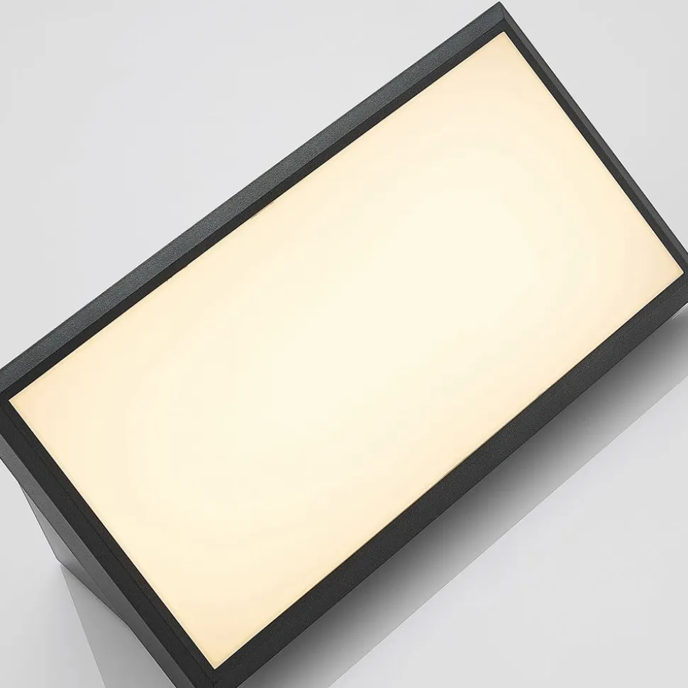 Lindby udendørs LED-væglampe Abby, grå, plast, IP65