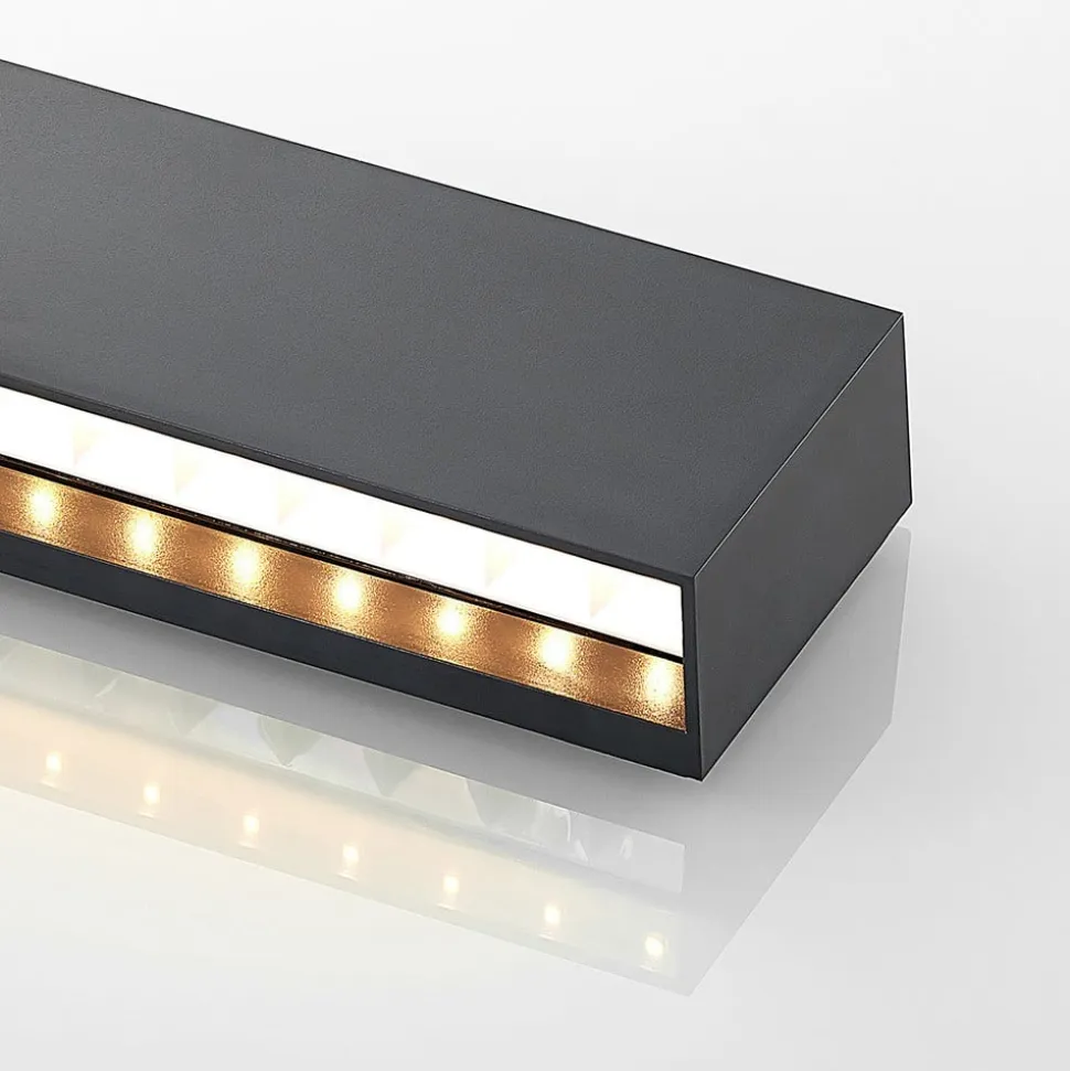 Lindby udendørs LED-væglampe Jarte, 24 cm, ned, grå, IP65