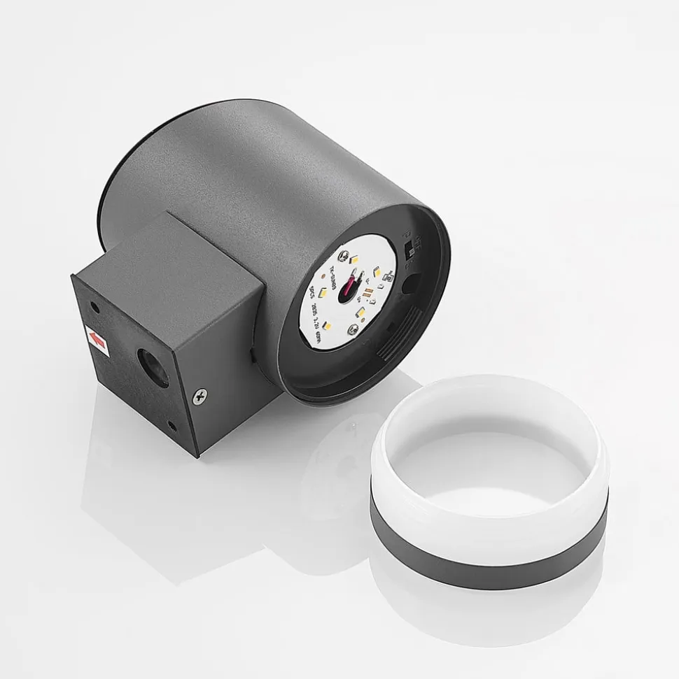 Lindby udendørs LED-væglampe Bentlas, antracit, IP44