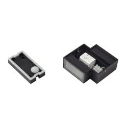 Lindby udendørs LED-væglampe Fendir, sort, aluminium, 10,5 cm